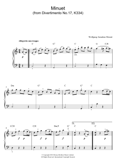 Minuet from Divertimento No.17, K334 (Download) 
