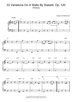 Theme From 33 Variations On A Waltz By Diabelli, Op. 120 (Download) 