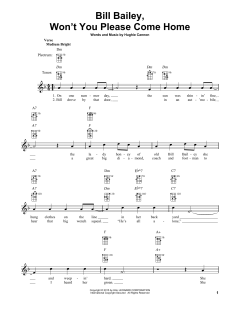 Bill Bailey, Won't You Please Come Home von Hughie Cannon (Download) 