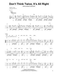 Don't Think Twice, It's All Right von Bob Dylan (Download) 