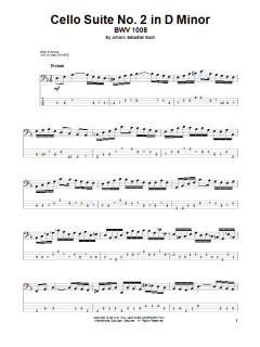 Cello Suite No. 2 In D Minor, BWV 1008 (Download) 