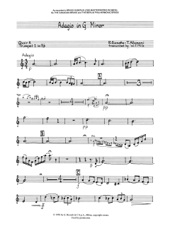 Adagio in G Minor - Bb Trumpet 1 von Canadian Brass Quintet (Download) 
