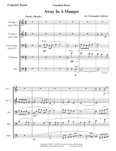 Away In A Manger - Full Score von Canadian Brass Quintet (Download) 