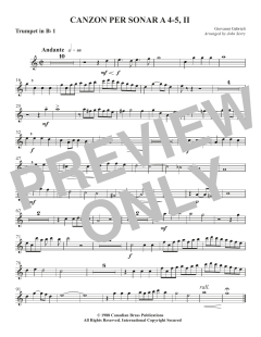 Canzon per Sonar A 4-5, II - Bb Trumpet 1 von Canadian Brass Quintet (Download) 