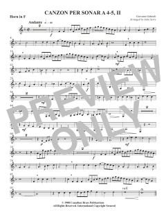 Canzon per Sonar A 4-5, II - F Horn von Canadian Brass Quintet (Download) 