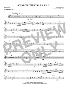 Canzon per Sonar A 4-5, II - Trumpet 1 in Eb (Alt) von Canadian Brass Quintet (Download) 