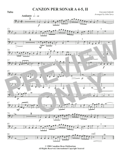 Canzon per Sonar A 4-5, II - Tuba von Canadian Brass Quintet (Download) 