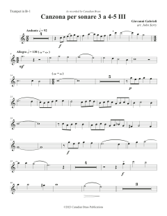 Canzon per Sonar A 4-5, III - Bb Trumpet 1 von Canadian Brass Quintet (Download) 
