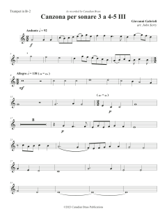 Canzon per Sonar A 4-5, III - Bb Trumpet 2 von Canadian Brass Quintet (Download) 
