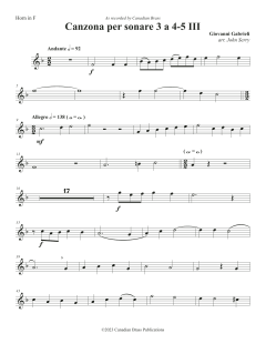 Canzon per Sonar A 4-5, III - F Horn von Canadian Brass Quintet (Download) 