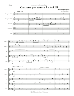 Canzon per Sonar A 4-5, III - Full Score von Canadian Brass Quintet (Download) 