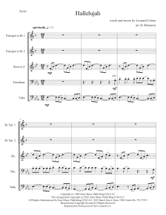 Hallelujah - Full Score von Canadian Brass Quintet (Download) 