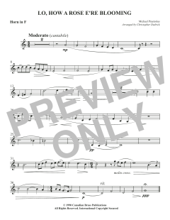 Lo, How A Rose E're Blooming - F Horn von Canadian Brass Quintet (Download) 