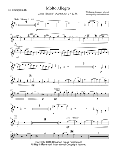 Molto Allegro from Spring Quartet, No. 14, K 387 - Bb Trumpet 1 von Canadian Brass Quintet (Download) 