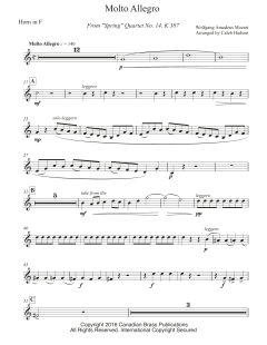 Molto Allegro from Spring Quartet, No. 14, K 387 - F Horn von Canadian Brass Quintet (Download) 