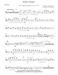 Molto Allegro from Spring Quartet, No. 14, K 387 - Trombone von Canadian Brass Quintet (Download) 