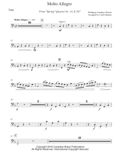 Molto Allegro from Spring Quartet, No. 14, K 387 - Tuba von Canadian Brass Quintet (Download) 