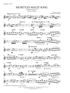 Musetta's Waltz - Bb Trumpet 1 von Canadian Brass Quintet (Download) 