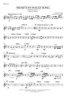 Musetta's Waltz - F Horn von Canadian Brass Quintet (Download) 