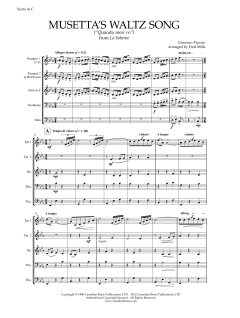 Musetta's Waltz - Full Score von Canadian Brass Quintet (Download) 