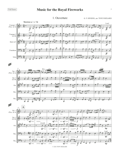 Music for the Royal Fireworks - Full Score von Canadian Brass Quintet (Download) 