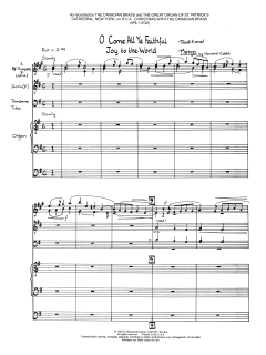 O Come All Ye Faithful / Joy to the World - Full Score von Canadian Brass Quintet (Download) 