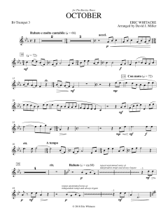 October - Bb Trumpet 3 von Eric Whitacre (Download) 