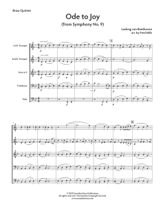 Ode to Joy - Full Score von Canadian Brass Quintet (Download) 