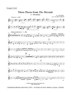 Three Pieces from the Messiah - Bb Trumpet 2 von Canadian Brass Quintet (Download) 