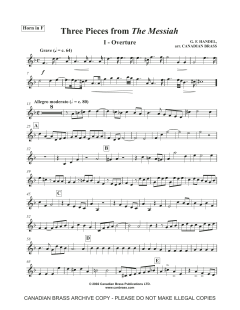 Three Pieces from the Messiah - F Horn von Canadian Brass Quintet (Download) 