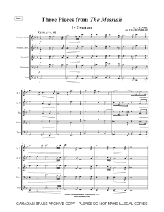 Three Pieces from the Messiah - Full Score von Canadian Brass Quintet (Download) 