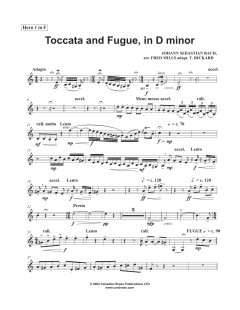 Toccata and Fugue in D Minor - F Horn 1 von Canadian Brass Quintet (Download) 