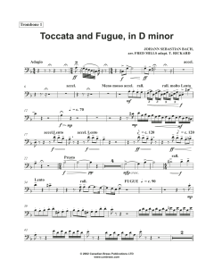 Toccata and Fugue in D Minor - Trombone 1 von Canadian Brass Quintet (Download) 