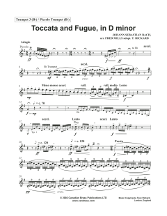 Toccata and Fugue in D Minor - Trumpet 3 / Piccolo Tpt in Bb von Canadian Brass Quintet (Download) 
