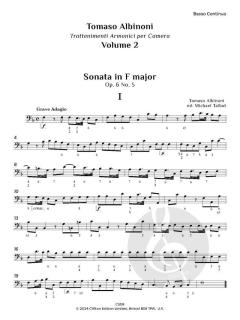 Trattenimenti armonici per camera - 12 Sonatas, op. 6 No. 5-8, Vol. 2 von Tomaso Giovanni Albinoni (Download) 