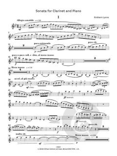 Sonata for Clarinet and Piano von Graham Lyons (Download) 