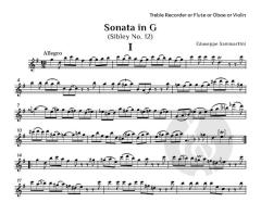 Sonata in G, Sibley No. 12 von Giuseppe Sammartini (Download) 