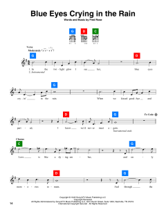 Blue Eyes Crying In The Rain von Elvis Presley (Download) 