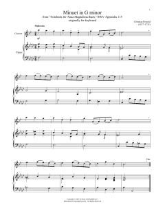 Minuet In G Minor, BWV Anh. 115 (Download) 