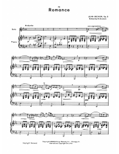 Romance, Op. 3 von Jean Becker (Download) 