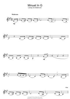 Minuet In G von Ludwig van Beethoven (Download) 