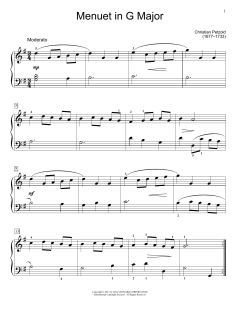 Menuet In G Major, BWV App. 114 von Christian Petzold (Download) 