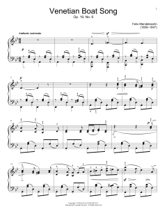 Venetian Boat Song, Op. 19, No. 6 von Felix Mendelssohn (Download) 