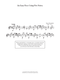 An Easy Piece Using Five Notes von Igor Strawinsky (Download) 
