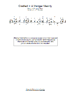 Cradled In A Manger, Meanly von Traditional (Download) 