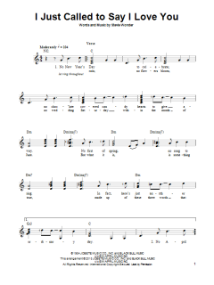 I Just Called To Say I Love You von Stevie Wonder (Download) 