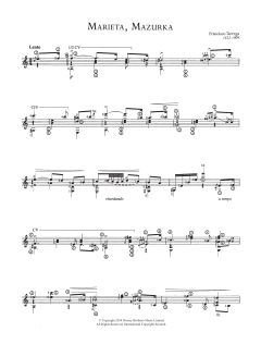 Marieta, Mazurka von Francisco Tárrega (Download) 