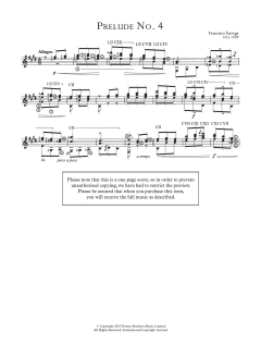 Prelude No.4 von Francisco Tárrega (Download) 