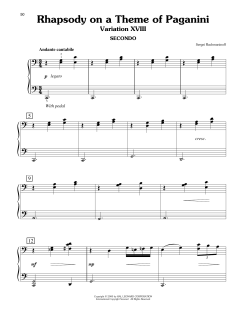 Rhapsody On A Theme Of Paganini, Variation XVIII von Sergei Rachmaninow (Download) 