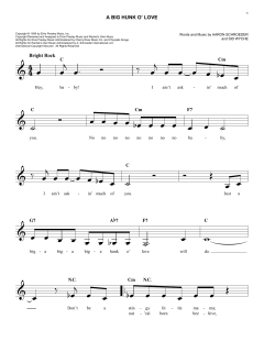 A Big Hunk O' Love von Elvis Presley (Download) 